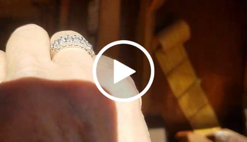 Customer video review of Round Moissanite Sterling Silver Wedding Band Stackable Ring