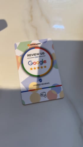 Customer photo review of Google Review Card - RATECARDS™