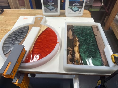 Customer photo review of 15.7x12x1" Small Round Charcuterie Board With Handle Silicone Mold - Serving Board Mold
