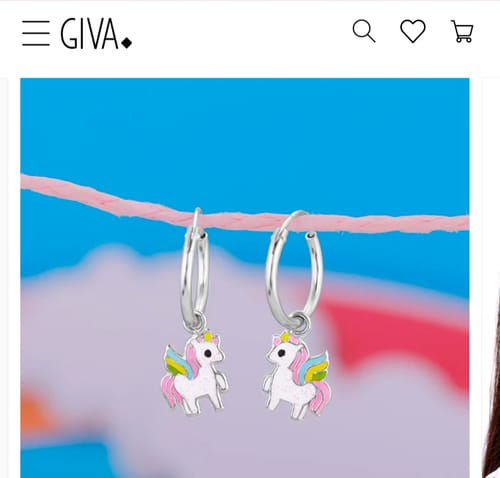 Customer photo review of Silver Colourful Unicorn Kids Hoop Earrings (4-12 yrs)