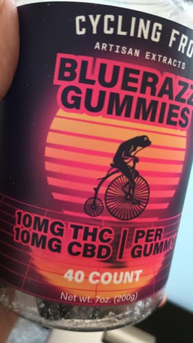 Customer photo review of BlueRazz Gummies, 10mg THC + 10mg CBD