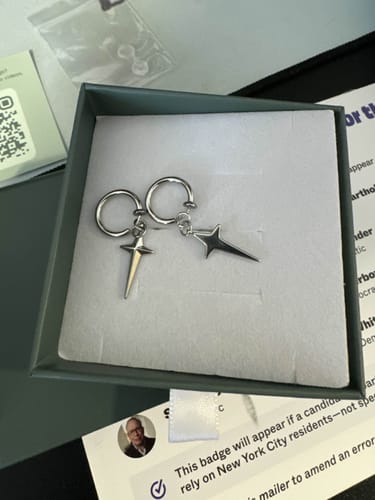 Customer photo review of Altair Clip On Earrings in Silver