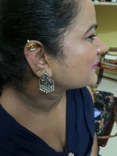 Customer photo review of 22k Gold Plated Taru Chakra Earcuff