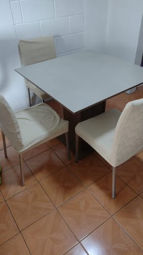 Customer photo review of Mesa de Comedor Cuadrada con Encimera 5363 Marrón/Crema