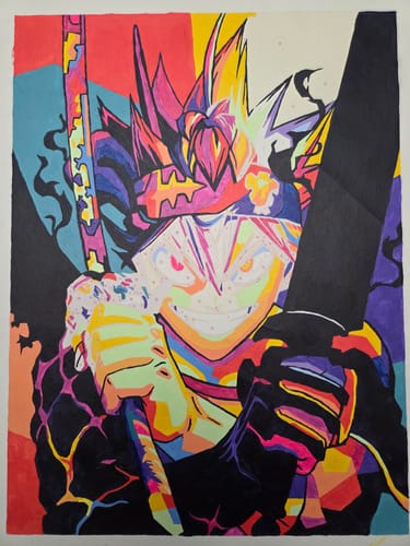 Customer photo review of Black Clover: Asta Demon Two Swords - Anime Paint By Numbers Kit