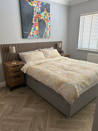 Customer photo review of Elizabeth Upholstered Divan Base, With 4 Drawers - Varied Sizes