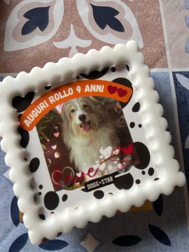 Customer photo review of Fotogenica 3 Tortina Per Cani CON FOTO e MESSAGGIO