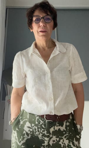 Customer photo review of Blouse Amandine - coton flammé brodée ivoire