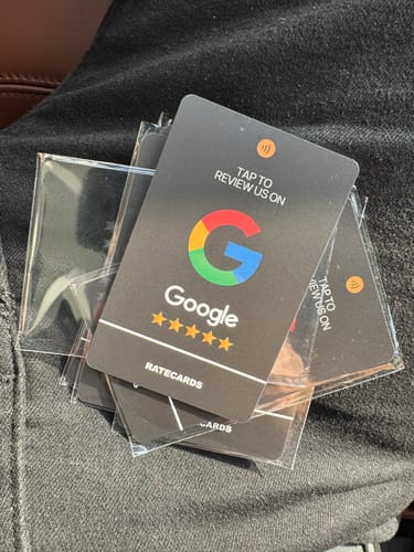 Customer photo review of RATECARDS™ - Google Review Card Premium Black