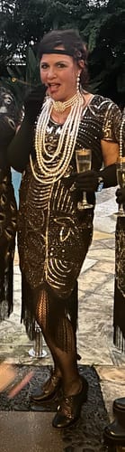 Victoria S. review of 1920s Black & Gold Sequin Eva Gatsby Dress image 1 out of 1