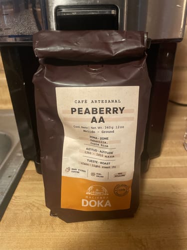 Customer photo review of Café Hacienda Doka Peaberry AA