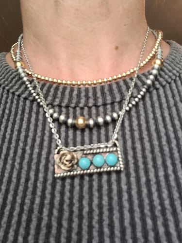 Customer photo review of Mirage Bar Necklace