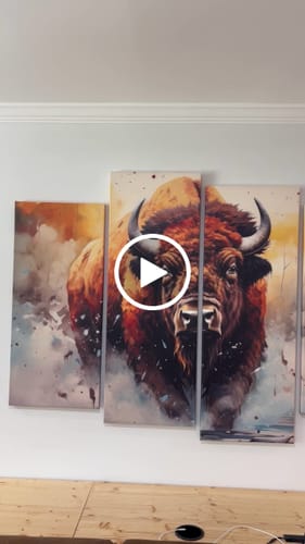 Customer video review of American Bison Watercolor Wall Art