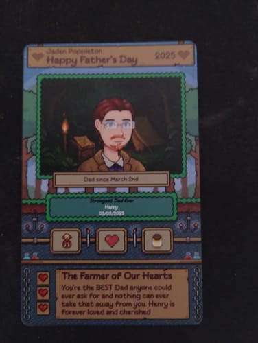 Customer photo review of The Adventurer Dad - Custom Metal Card