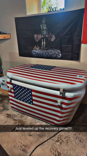 Customer photo review of Triumph USA Flag Cold Plunge Tub + Chiller Bundle