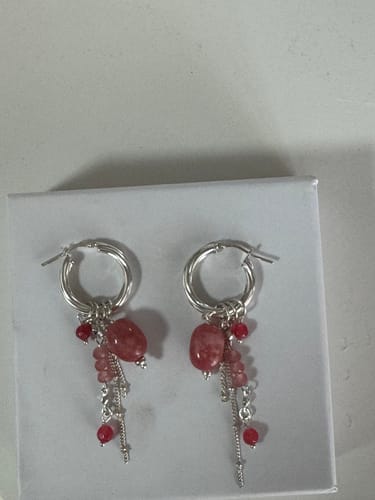 Customer photo review of עגילי ג'ייד ורודה 5 ב-1 | Mermaid