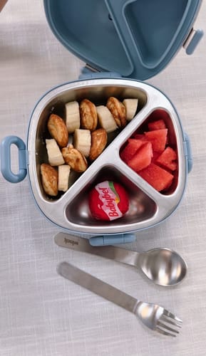 Customer photo review of BUNDLE: Bento Box + Utensil Set | Berry