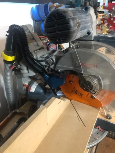 Customer photo review of Bosch Axial Glide Miter Saw Dust Chute (Gen II)