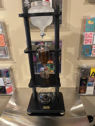 Customer photo review of 6-8 Cup Cold Drip Maker Straight Black Wood Frame (32oz)