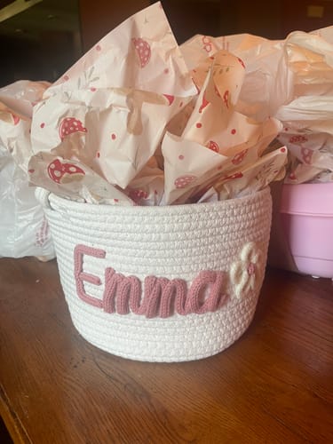 Customer photo review of Baby Knits™ Personalized Knitted Basket