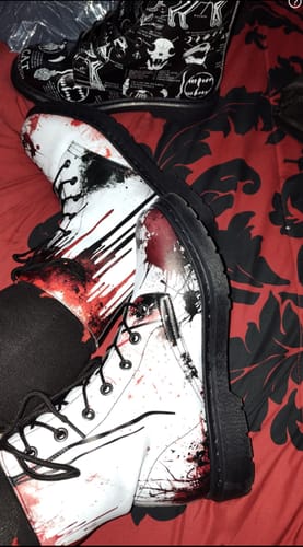 Customer photo review of Oops My Bad Boots - Vegan Leather Doc-Style Boots with Durable Stitched on Soles