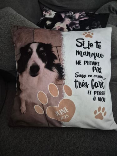 Customer photo review of Si je te manque - Coussin personnalisé
