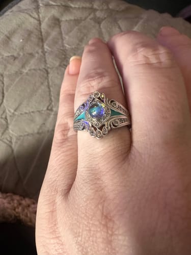 Customer photo review of Eagle's Feather Ring - Moonstone