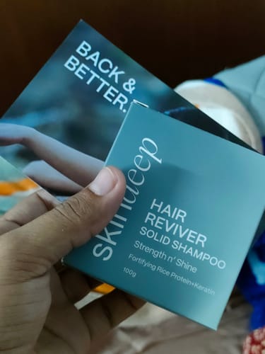 Customer photo review of HAIR REVIVER - Rice Protein Solid Shampoo