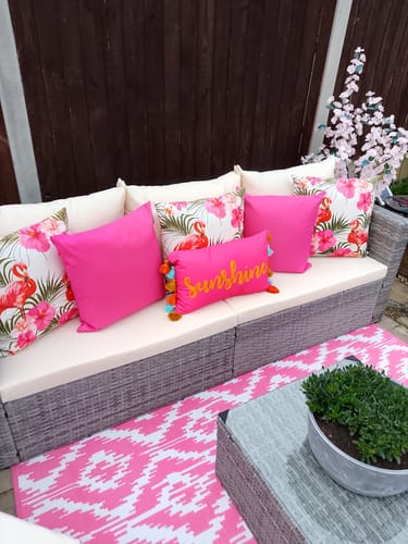 Customer photo review of Water Resistant Outdoor Scatter Cushion Garden Square Cushions Furniture Pillows