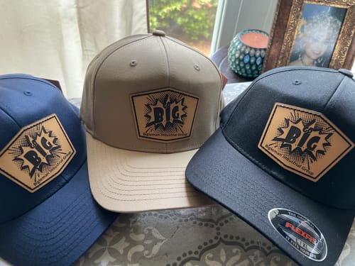 Customer photo review of Premium Custom Leather Patch Hats (Wholesale)