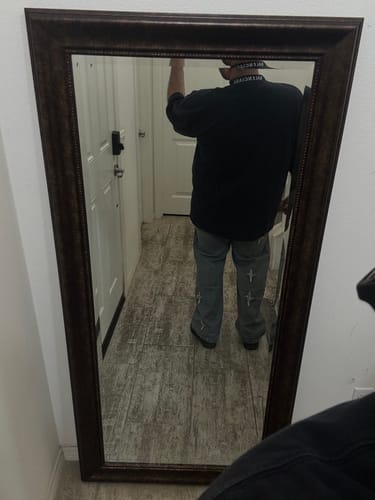 Customer photo review of Aelfric Eden Star Embroidered Washed Straight Jeans