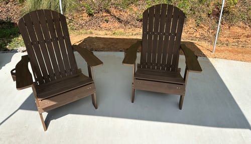 Customer photo review of Folding Adirondack Chair with Built in Footrest & Cup/Wine Holders King Size