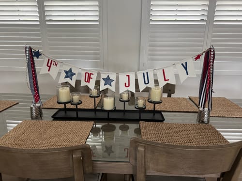 Customer photo review of Black and Gold Birthday Centerpiece (Stand + Banner)