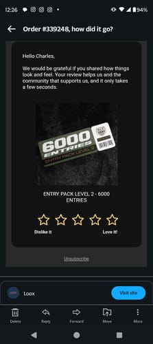 Customer photo review of ENTRY PACK LEVEL 2 - 6000 ENTRIES