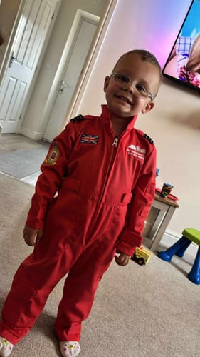 Customer photo review of Red Arrows Kids Flying Suit