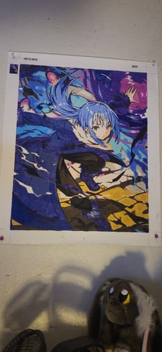 Customer photo review of That Time I Got Reincarnated as a Slime: Rimuru Fighting - Anime Paint By Numbers Kit