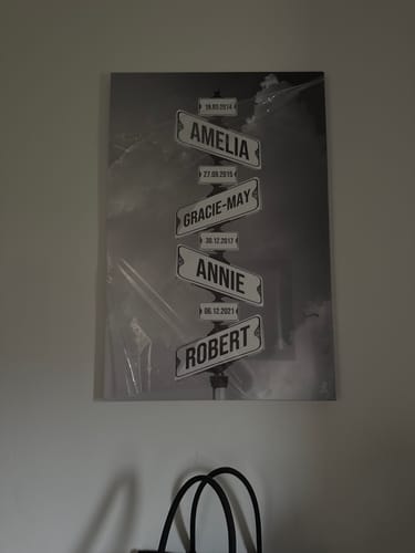 Customer photo review of DATE OF BIRTH OF CHILDREN by Cstm Canvas