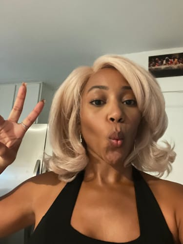 Customer photo review of Sensationnel Butta Lace Chic Bob Glueless HD Lace Front Wig - LOB UNIT 7