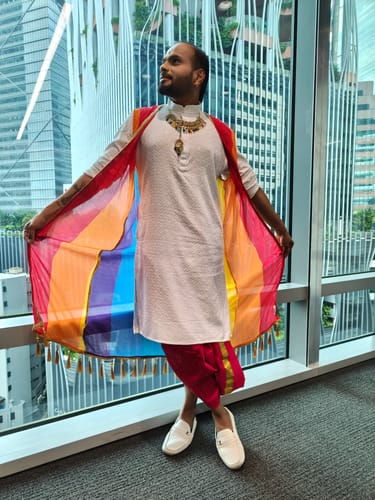 Customer photo review of Rainbow (Pure Mul Cotton Saree)