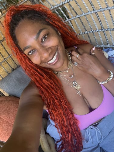 Customer photo review of Cotton Candy Butterfly Necklace (Pre Order)