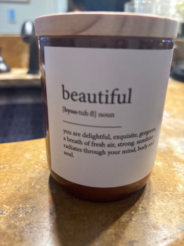 Customer photo review of Dictionary Meaning Candle - beautiful