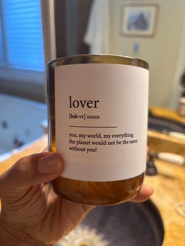 Customer photo review of Dictionary Meaning Candle - lover