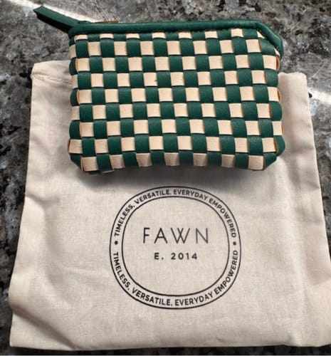 Customer photo review of The Woven Wallet - Green/White