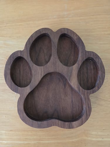 Customer photo review of Dog Paw Print Tray / Inlay Acrylic Router Template