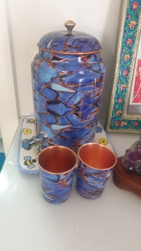Customer photo review of Meena Copper Water Container / Dispenser – Artistry Meets Wellness | 5L Capacity | Handcrafted Elegance