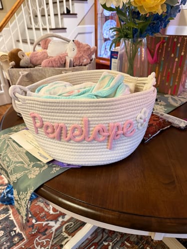 Lisa S. review of Baby Knits™ Personalized Knitted Basket image 1 out of 1