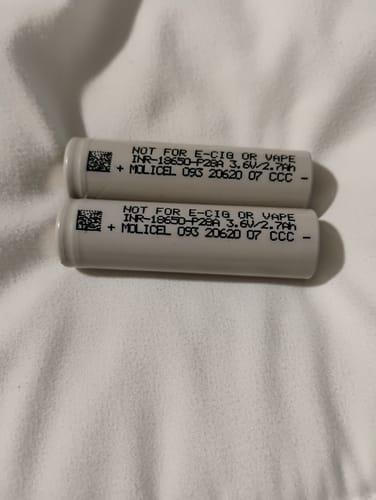 Customer photo review of Molicel P28A 18650 2800mAh 35A Battery