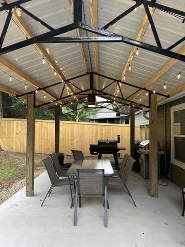 Customer photo review of WOMO 3 Wood Blade Hugger Ceiling Fan Lamp-WM5116