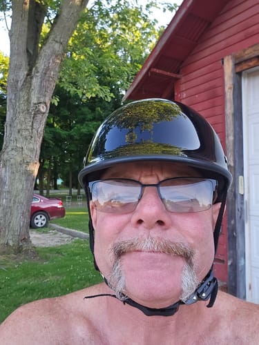 Customer photo review of Low Profile Reversible DOT Polo Helmet / Gloss Black