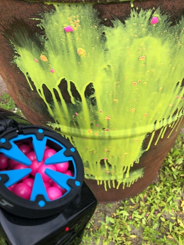 Customer photo review of INFAMOUS VOLTANIUM™ | PROSHAR .68 Cal Tournament Paintballs